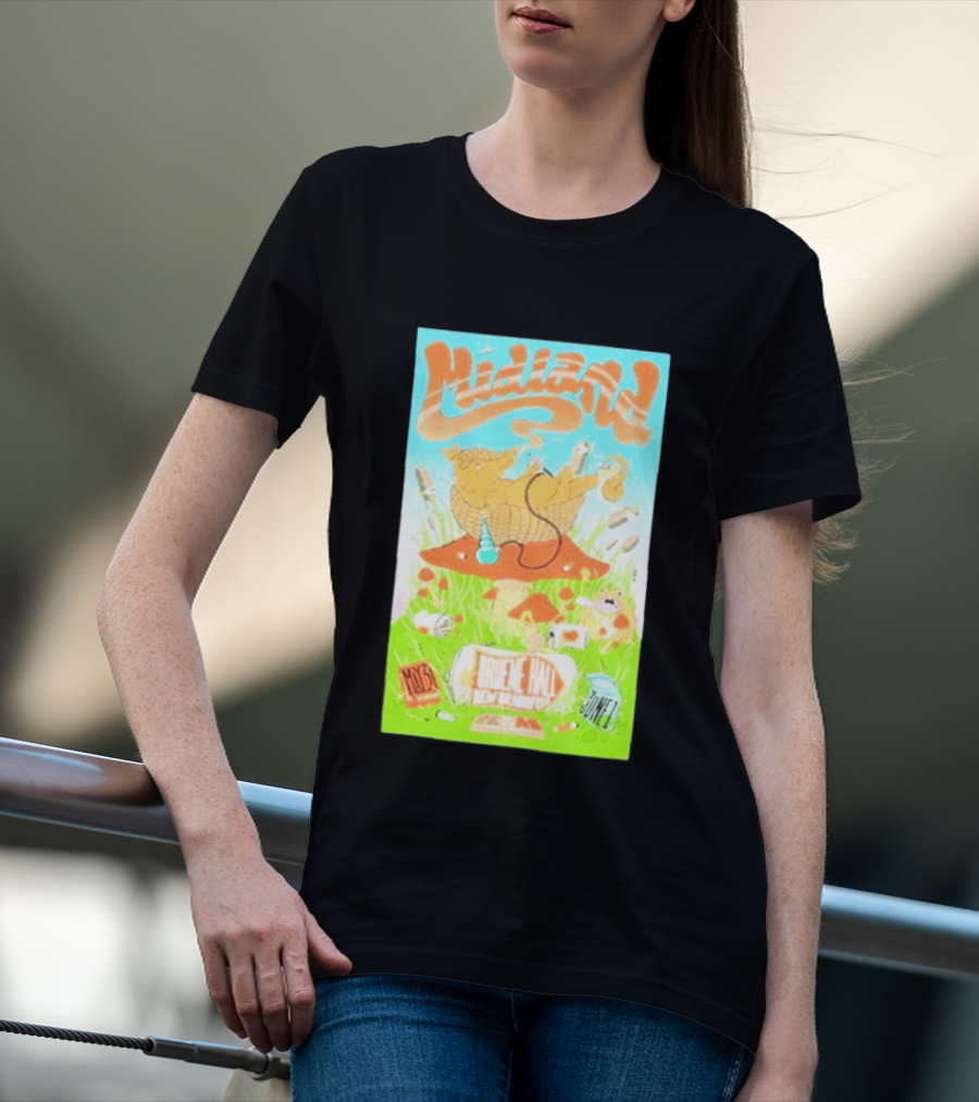 Midland Gruene Hall New Braunfels May 31 June 1 Armadillo On Mushroom T-Shirt