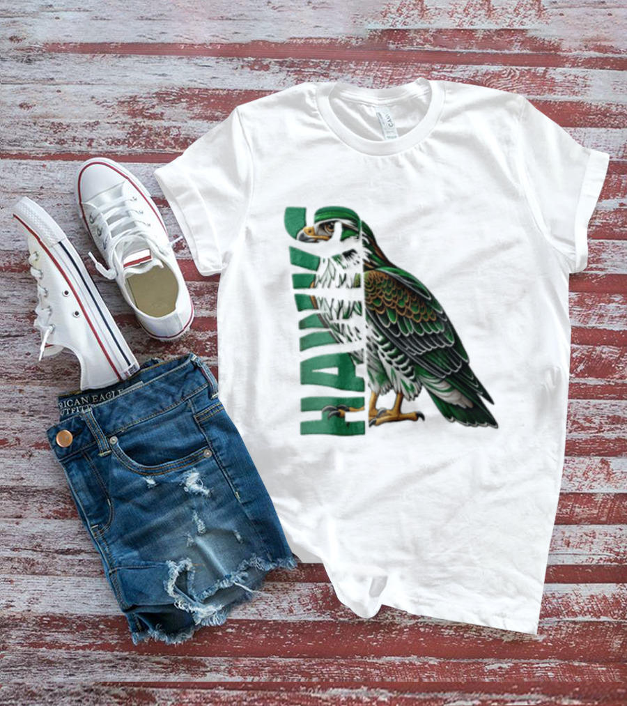 Atlanta Hawks Green Brown Hawk Bird Profile View T-Shirt