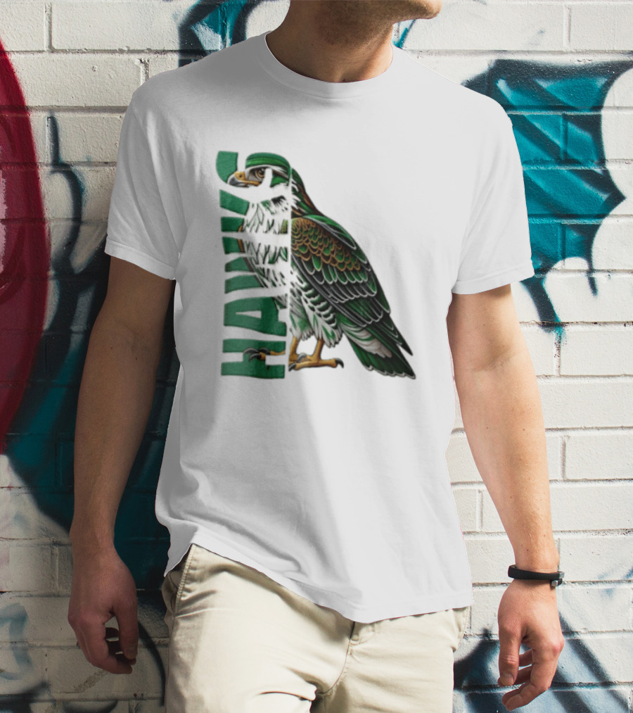 Atlanta Hawks Green Brown Hawk Bird Profile View T-Shirt