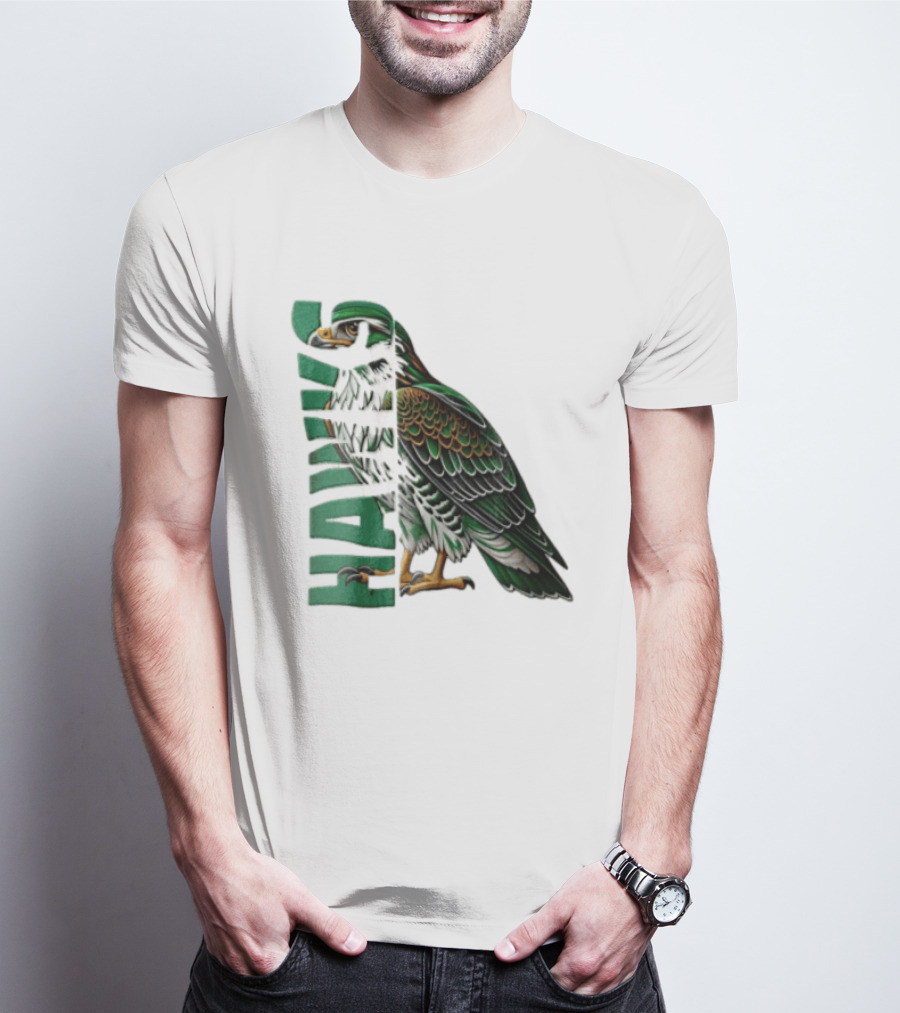 Atlanta Hawks Green Brown Hawk Bird Profile View T-Shirt