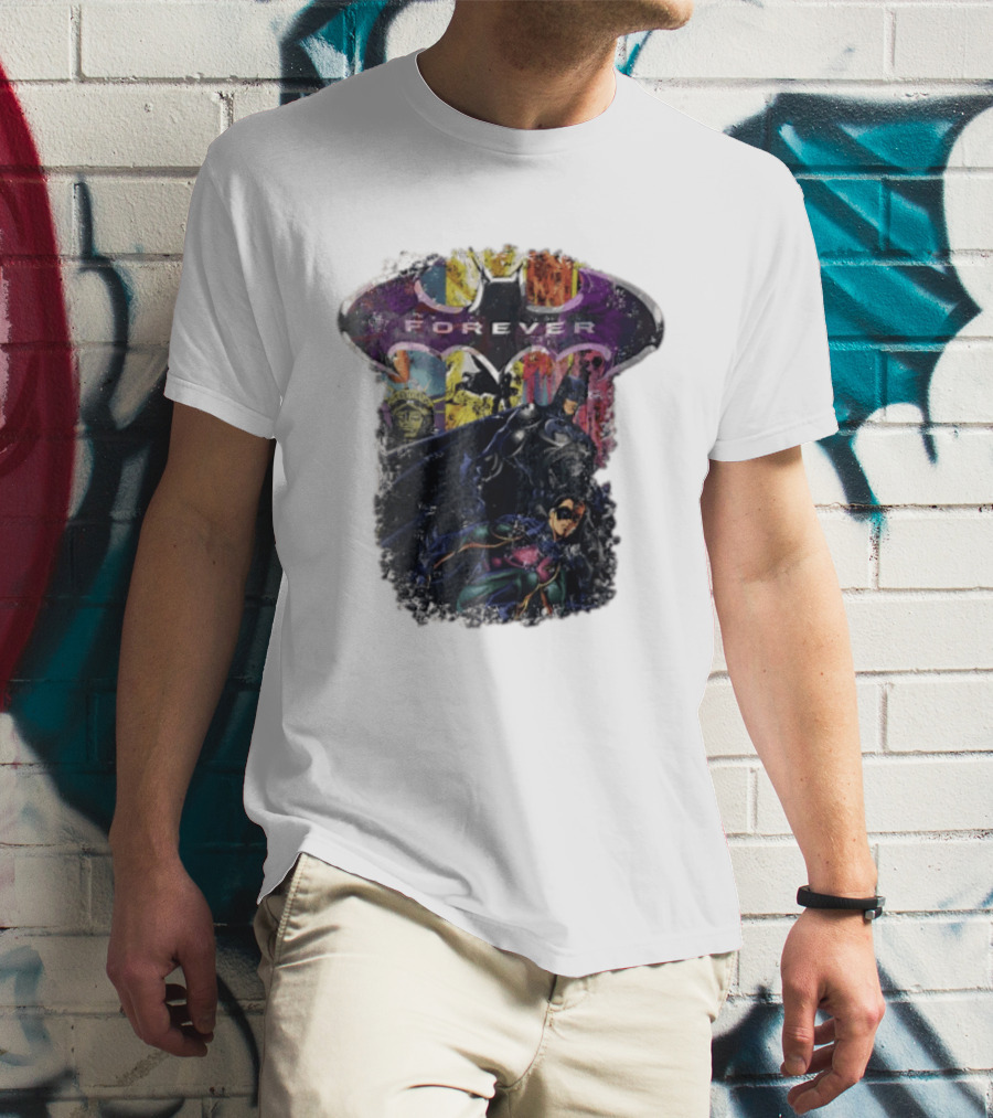 Batman Forever Movie Heroes Art Villains And Allies T-Shirt