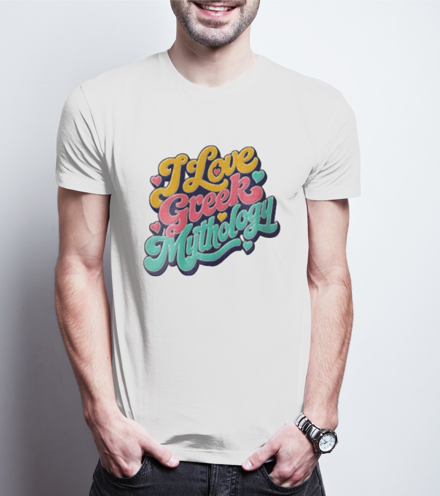 I Love Greek Mythology Colorful Heart Accents T-Shirt