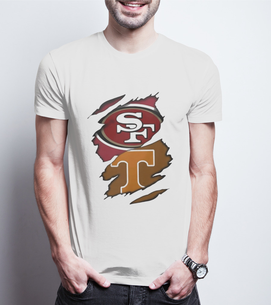 San Francisco 49ers Tennessee Volunteers Ripped SF Logos Fusion T-Shirt