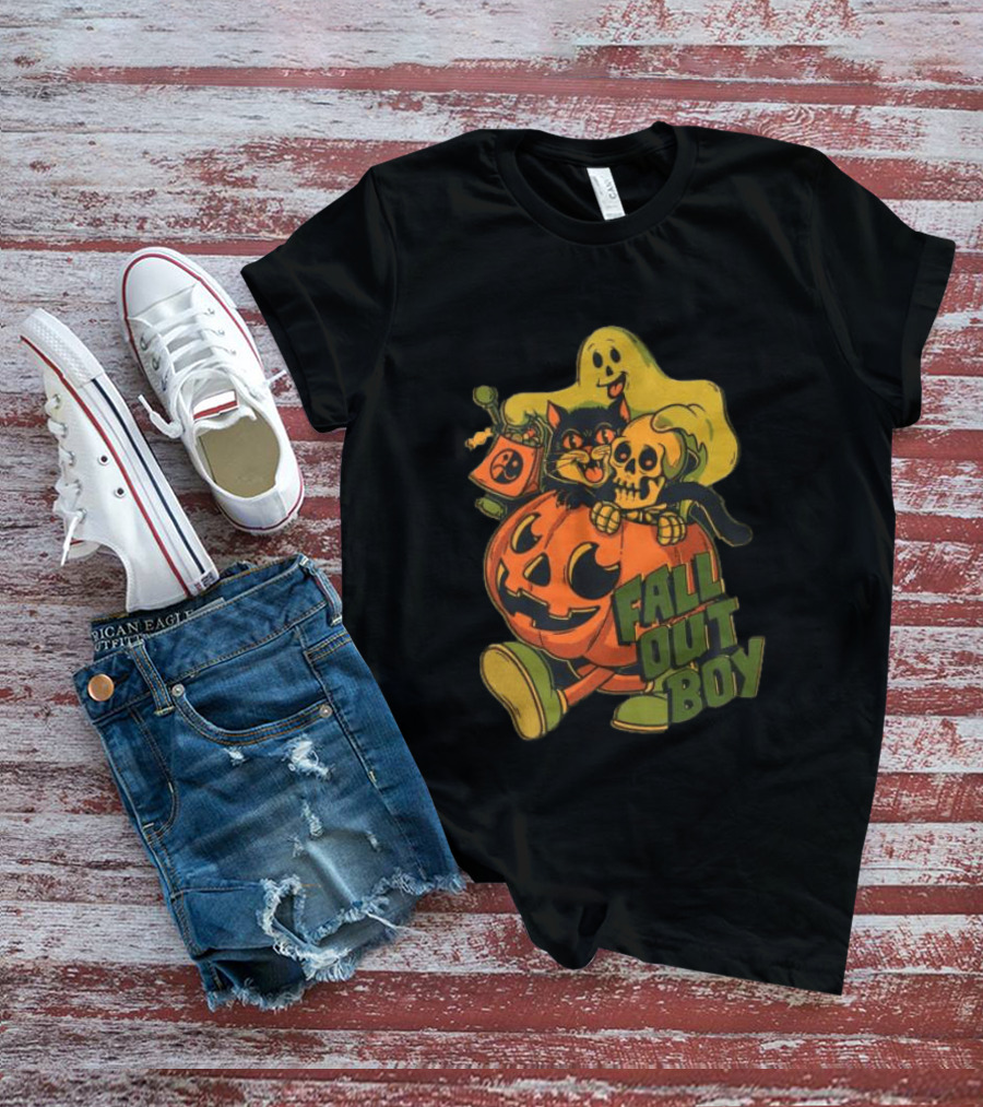 Fall Out Boy Halloween Cat Ghost Pumpkin Skull T-Shirt