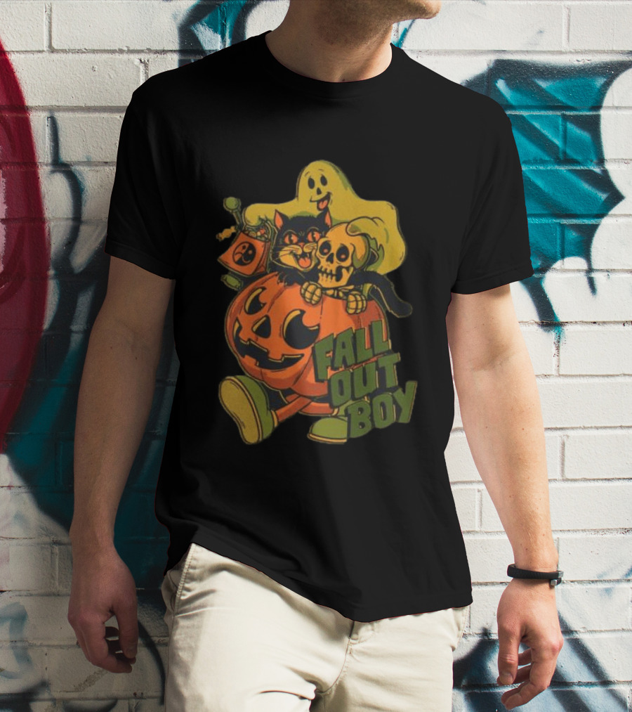 Fall Out Boy Halloween Cat Ghost Pumpkin Skull T-Shirt