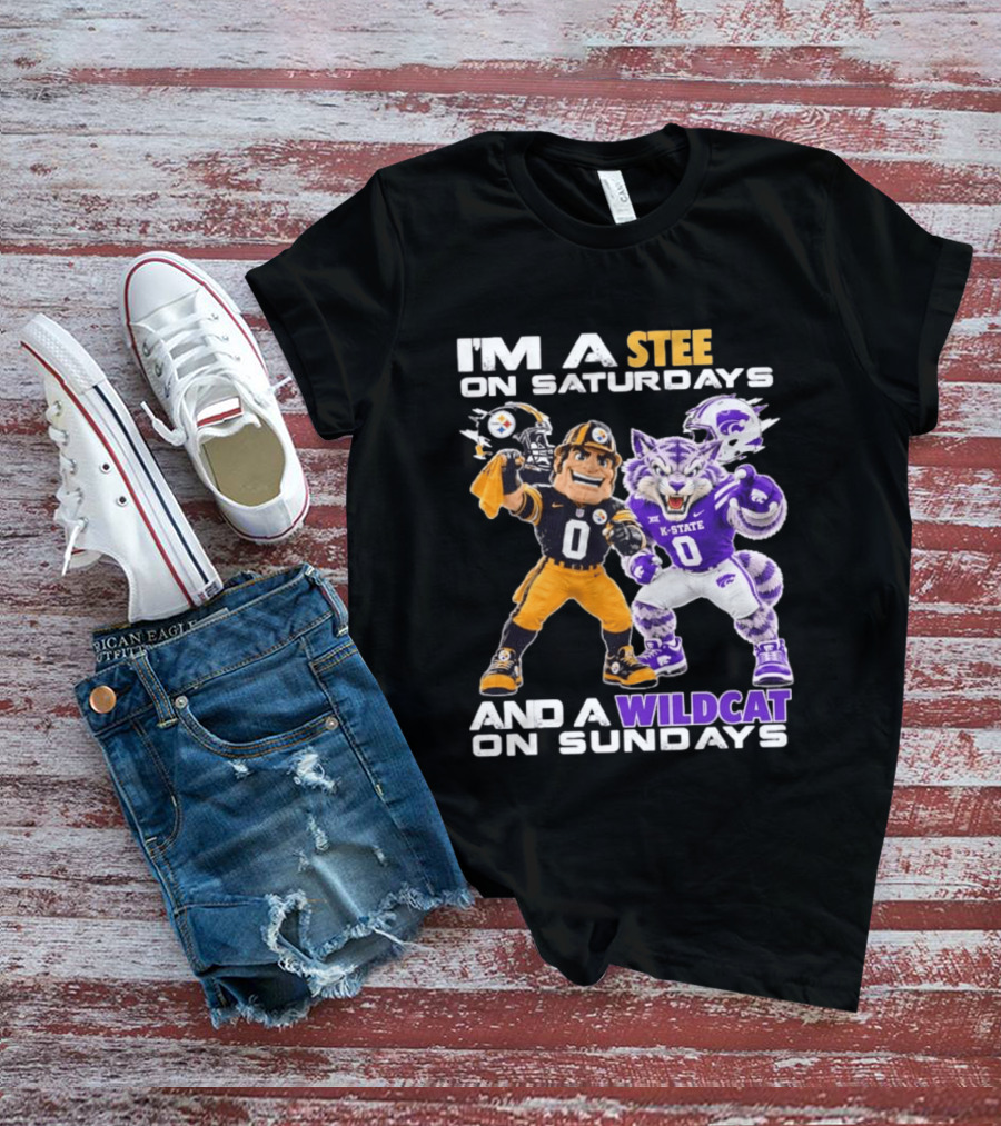 I'm A Steeler On Saturdays And A Wildcat On Sundays K State Football Fan Gear T-Shirt