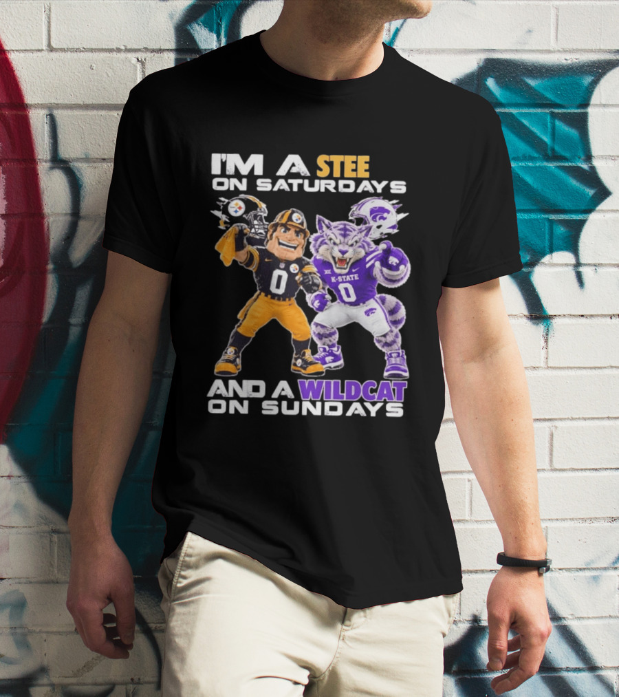 I'm A Steeler On Saturdays And A Wildcat On Sundays K State Football Fan Gear T-Shirt