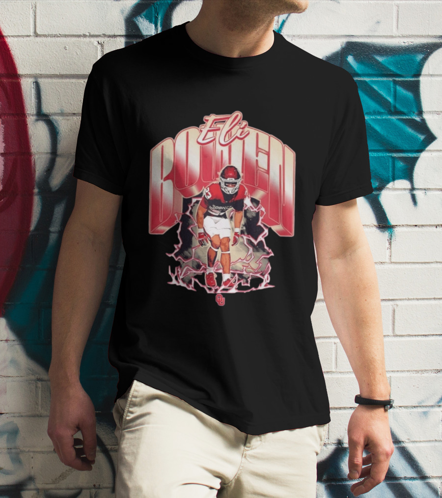 Eli Bowen Oklahoma Sooners Lightning Football Collage T-Shirt