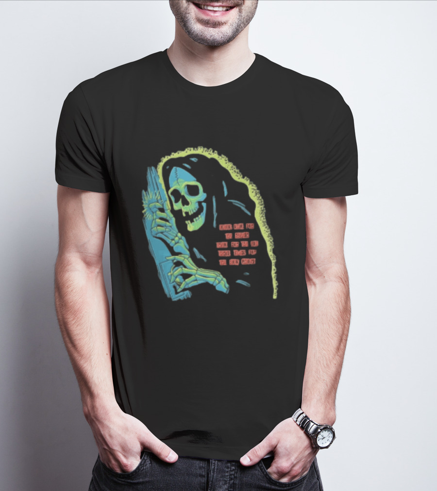 Knock Once For The Father Twice For The Son Three Times For The Holy Ghost Skeleton Grim Reaper T-Shirt