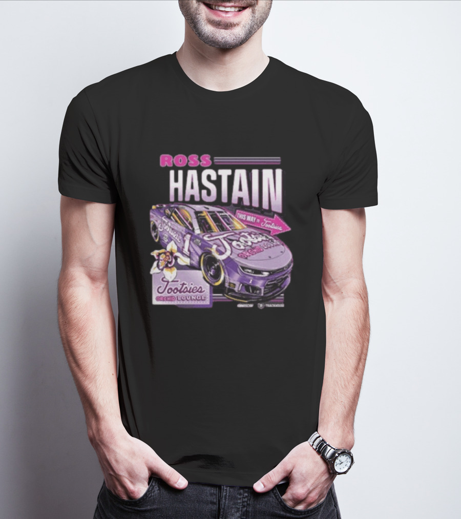 Ross Chastain Tootsies Orchid Lounge Trackhouse Racing Car #1 Racing Team T-Shirt