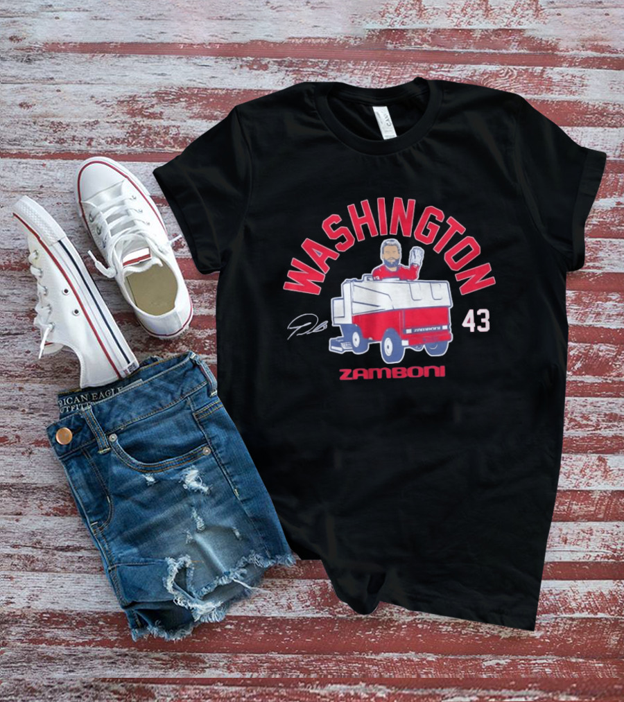 Washington Capitals Tom Wilson 43 Zamboni Driver Cartoon T-Shirt