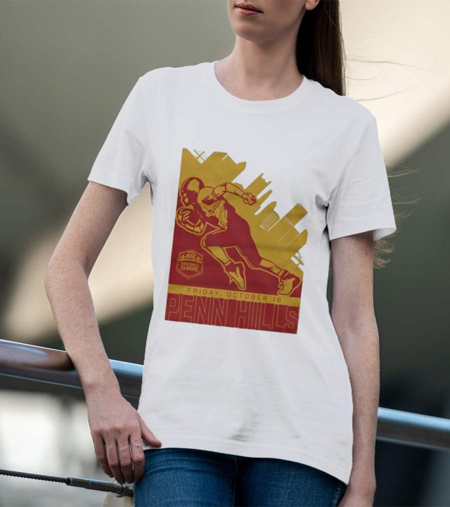 412 Football Classic Penn Hills Friday October 16 Football Player Image T-Shirt