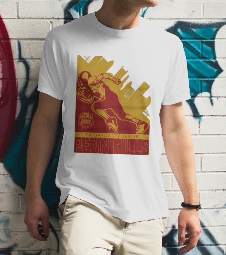 412 Football Classic Penn Hills Friday October 16 Football Player Image T-Shirt
