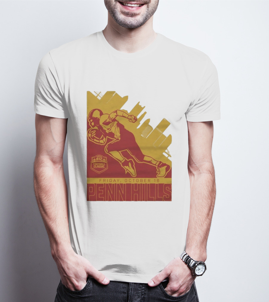 412 Football Classic Penn Hills Friday October 16 Football Player Image T-Shirt