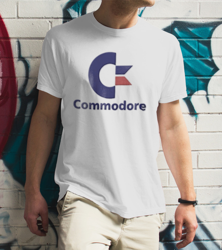 Commodore Blue Red Letter C Vintage Computer T-Shirt