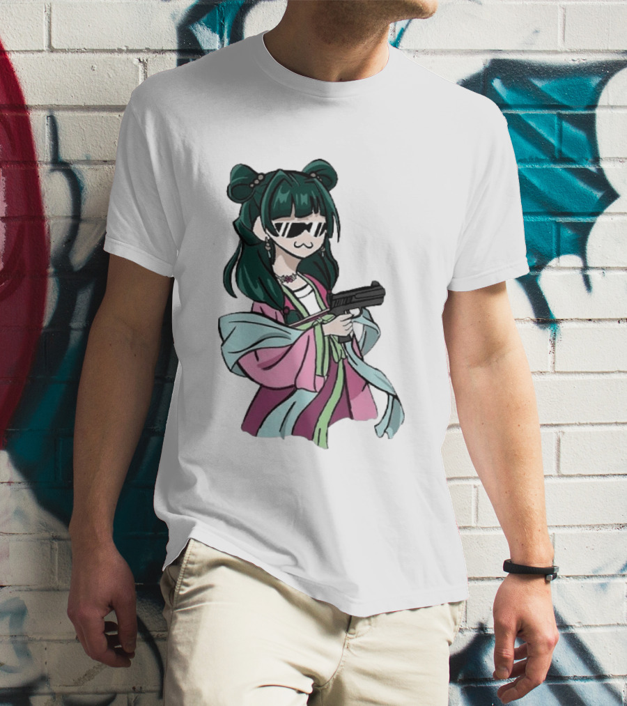 Mao Mao The Apothecary Diaries Anime Character With Gun And Sunglasses T-Shirt