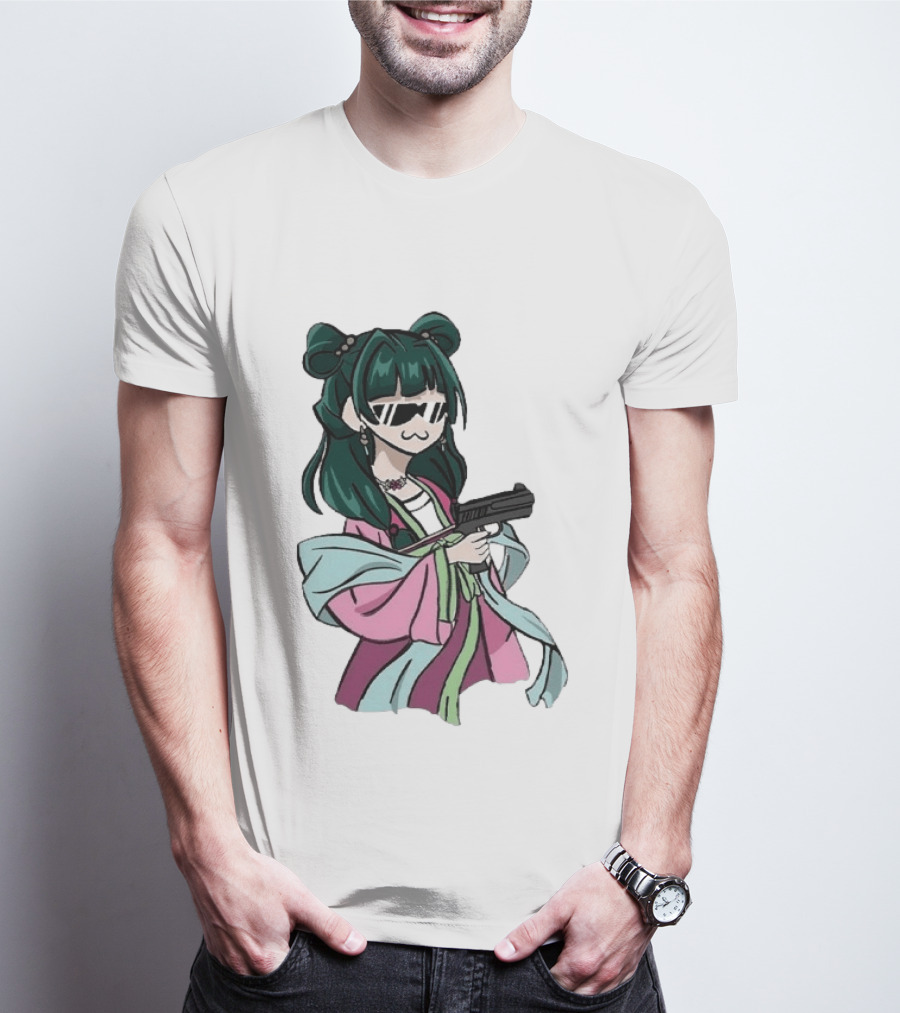 Mao Mao The Apothecary Diaries Anime Character With Gun And Sunglasses T-Shirt