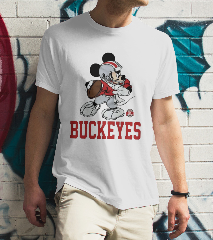Mickey Mouse Ohio State Buckeyes Football Quarterback T-Shirt