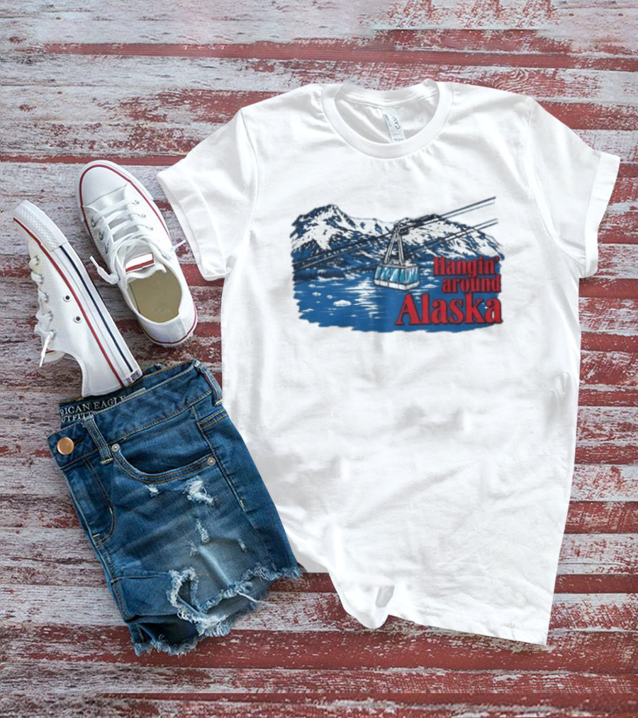 RJ Decker Aloysius Aiken Hangin Around Alaska Cable Car Mountain Scene T-Shirt