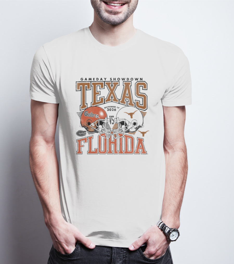 Gameday Showdown Texas Vs Florida October 17 2026 Helmets T-Shirt