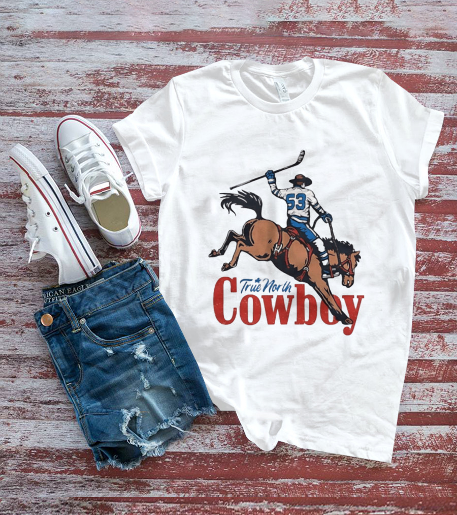 True North Cowboy Hockey Riding Bucking Bronco Number 53 T-Shirt