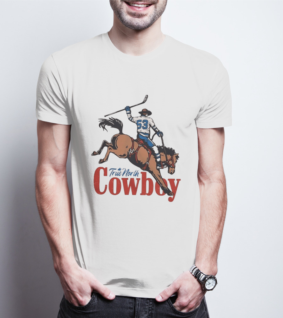 True North Cowboy Hockey Riding Bucking Bronco Number 53 T-Shirt