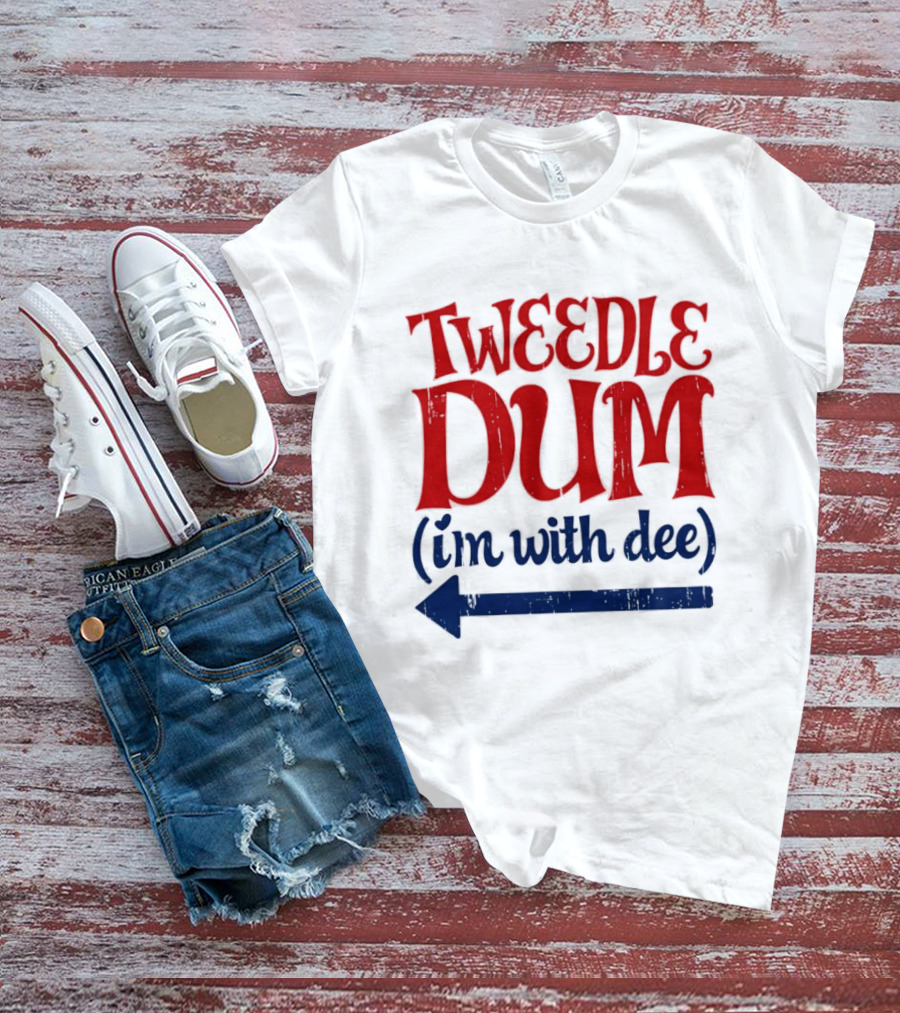 Tweedle Dum I'm With Dee Matching Couple T-Shirt
