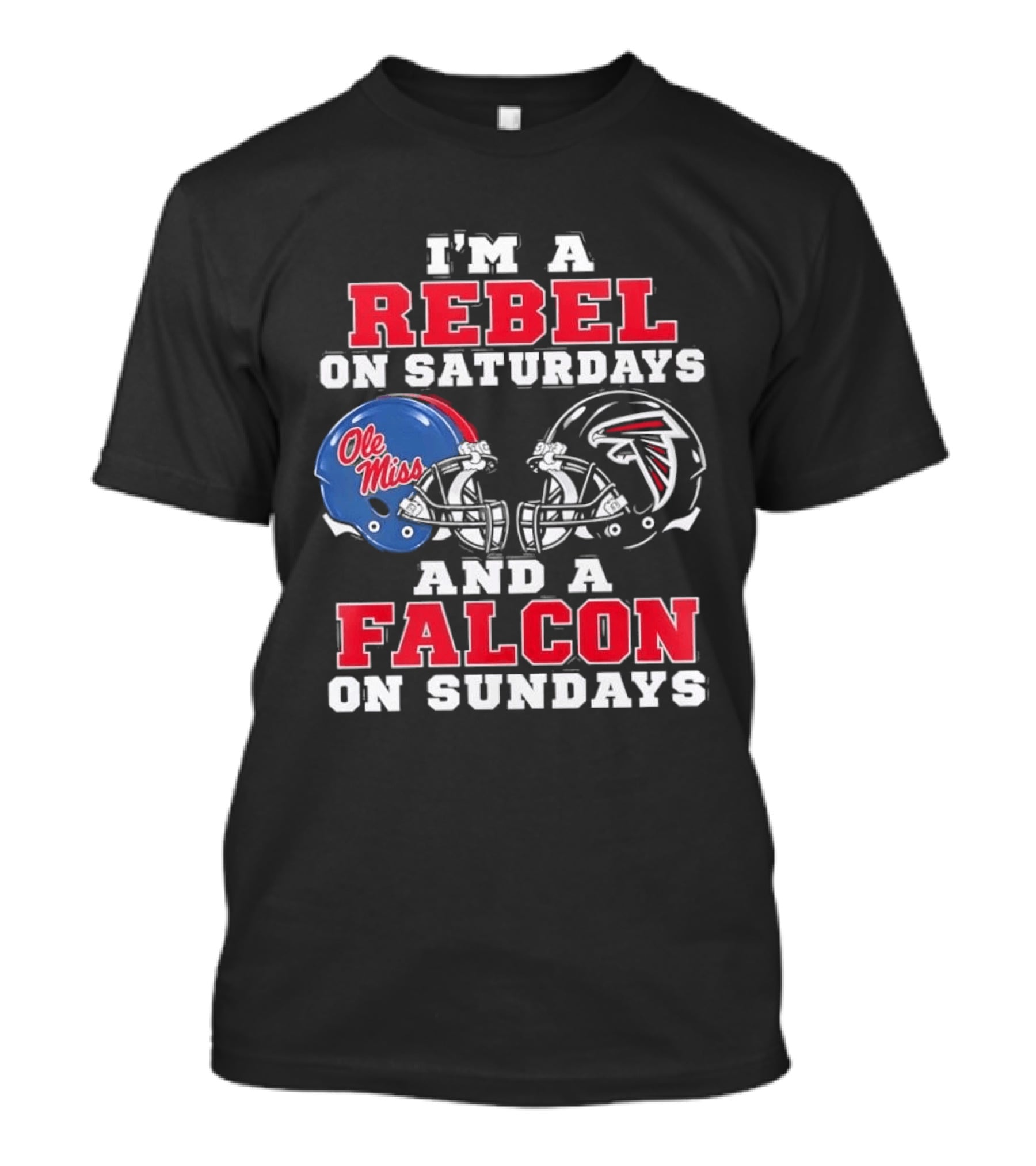 Ole Miss Rebels Saturdays Atlanta Falcons Sundays Football Helmets T-Shirt