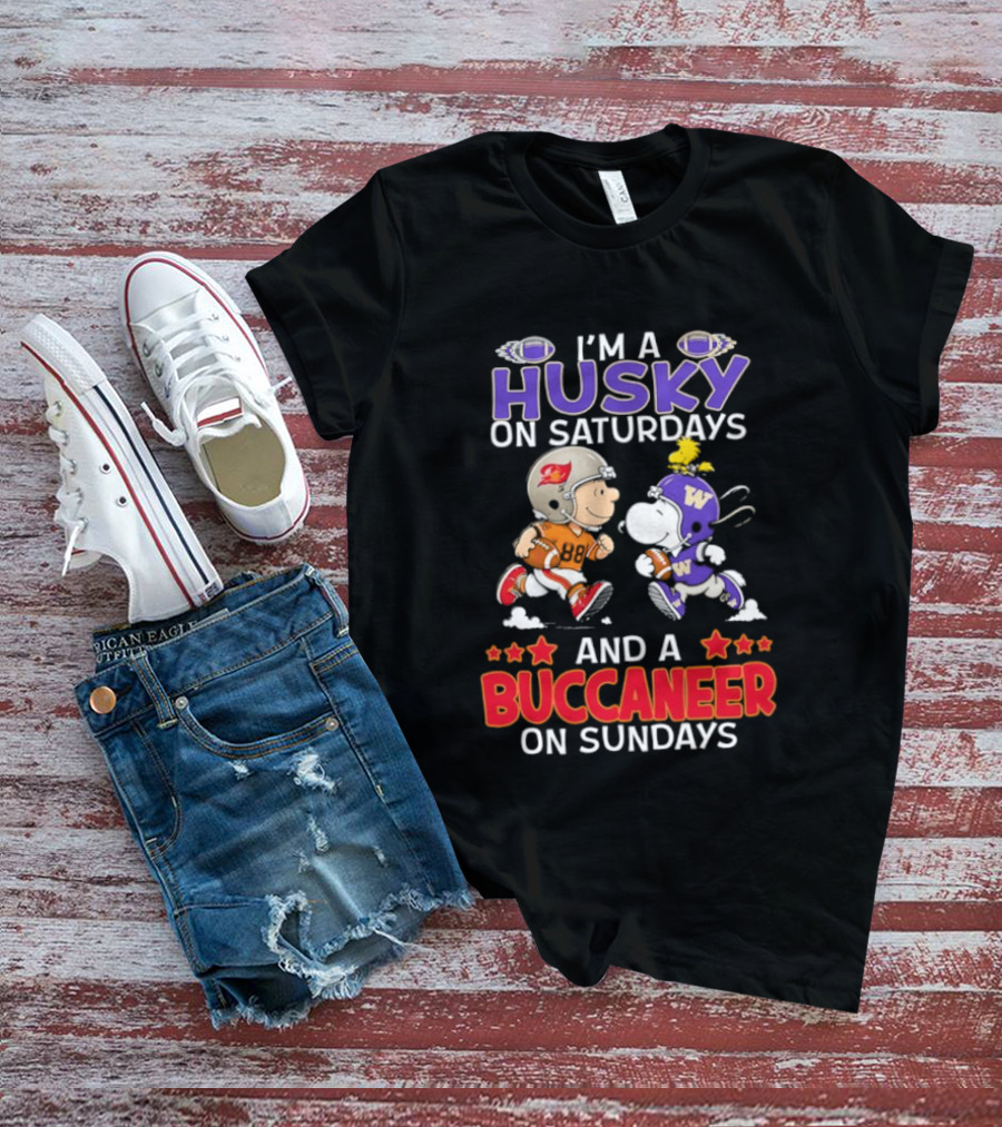 I'm A Husky On Saturdays And A Buccaneer On Sundays Peanuts Snoopy Charlie Brown T-Shirt