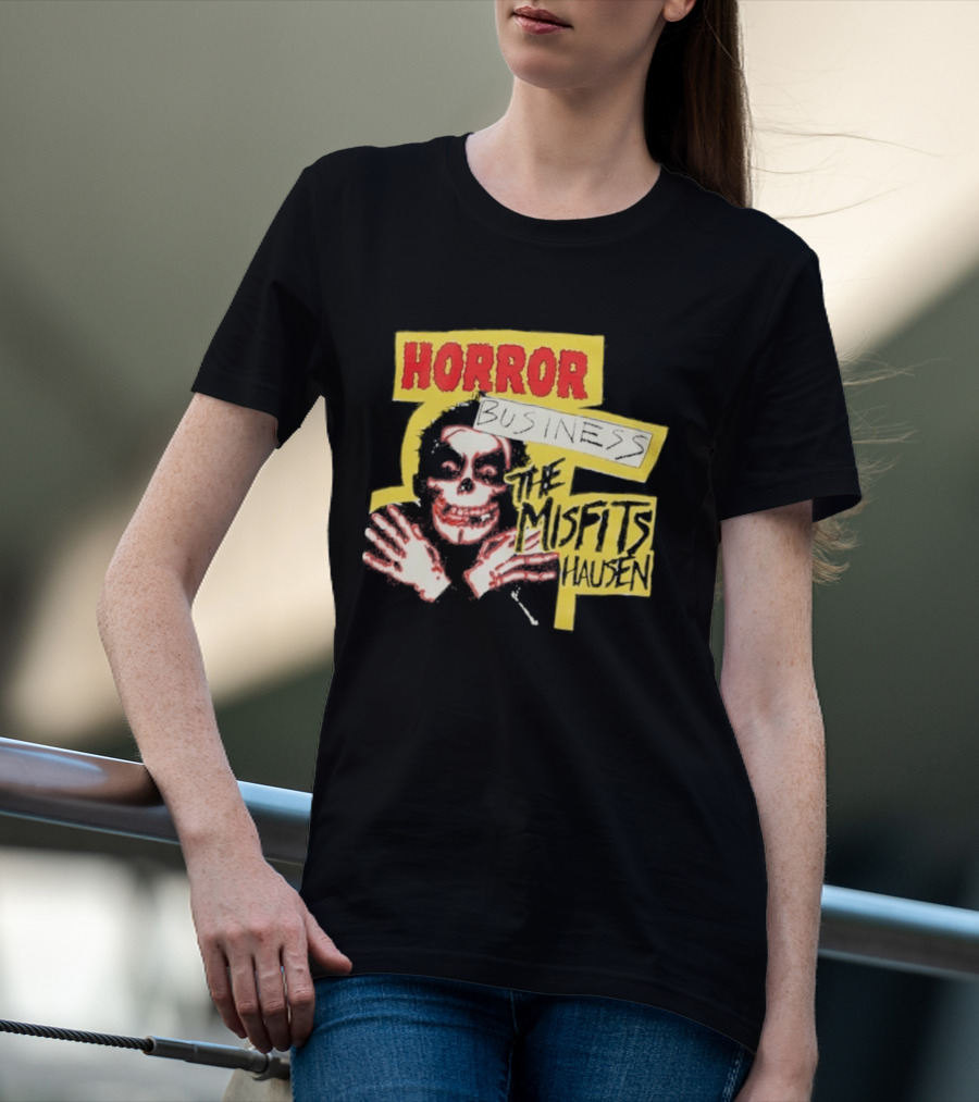 Middle Of Beyond Misfitshausen Misfits X Danhausen Horror Business Iconic Skull T-Shirt
