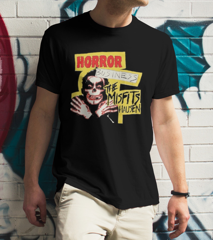 Middle Of Beyond Misfitshausen Misfits X Danhausen Horror Business Iconic Skull T-Shirt