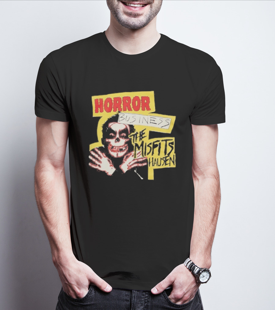 Middle Of Beyond Misfitshausen Misfits X Danhausen Horror Business Iconic Skull T-Shirt