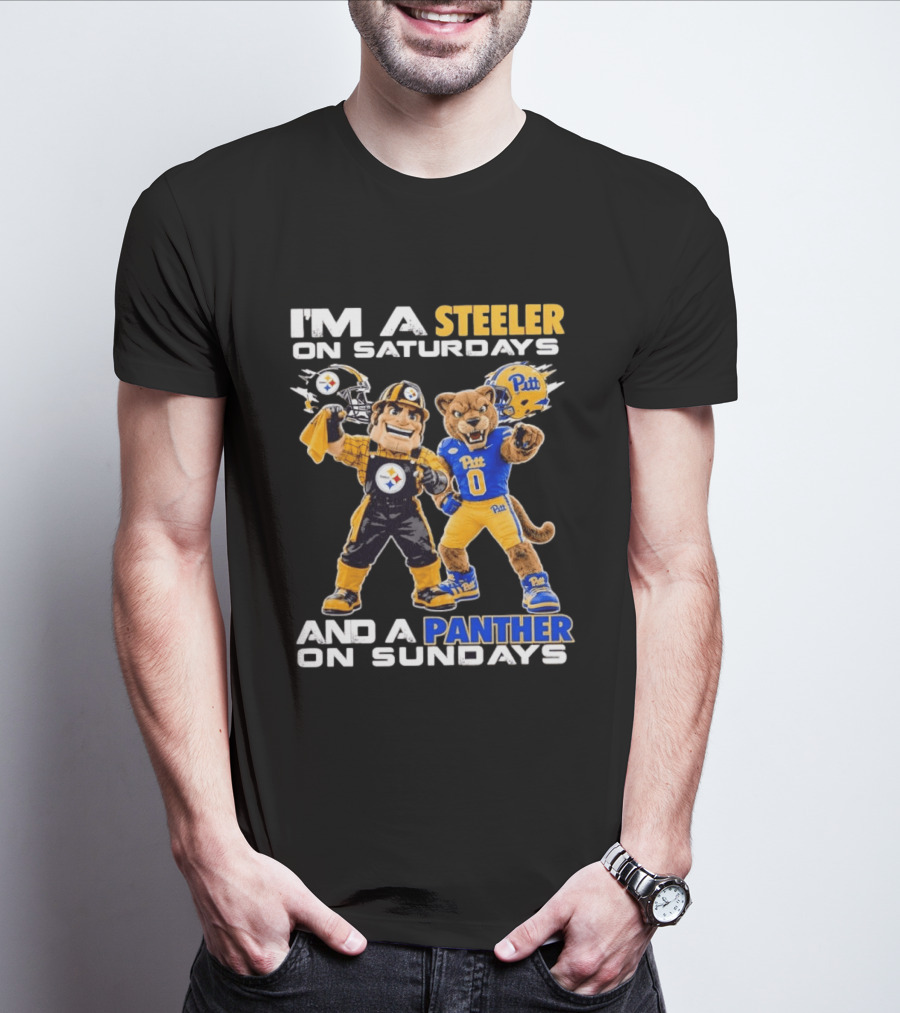 I'm A Steeler On Saturdays And A Panther On Sundays Pitt Panthers Pittsburgh Steelers T-Shirt