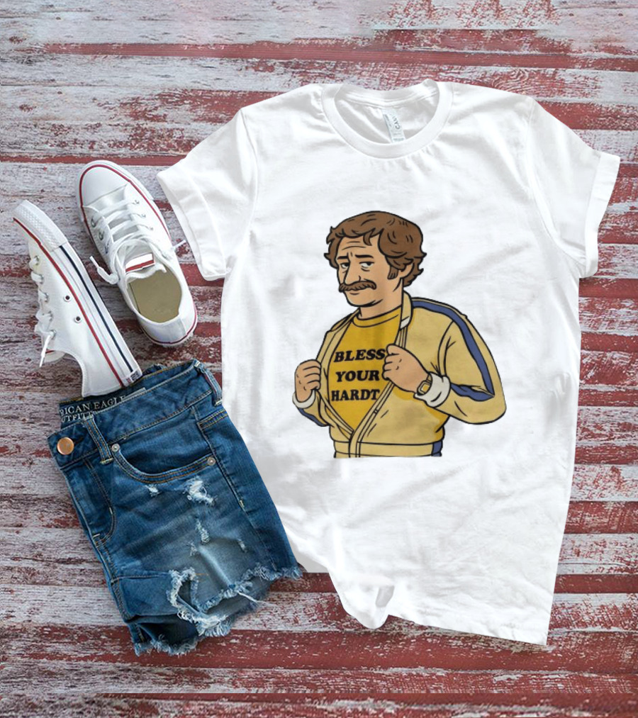 Bless Your Hardt Damn I'm Good Cartoon 70s Style Mustache Vintage Look T-Shirt