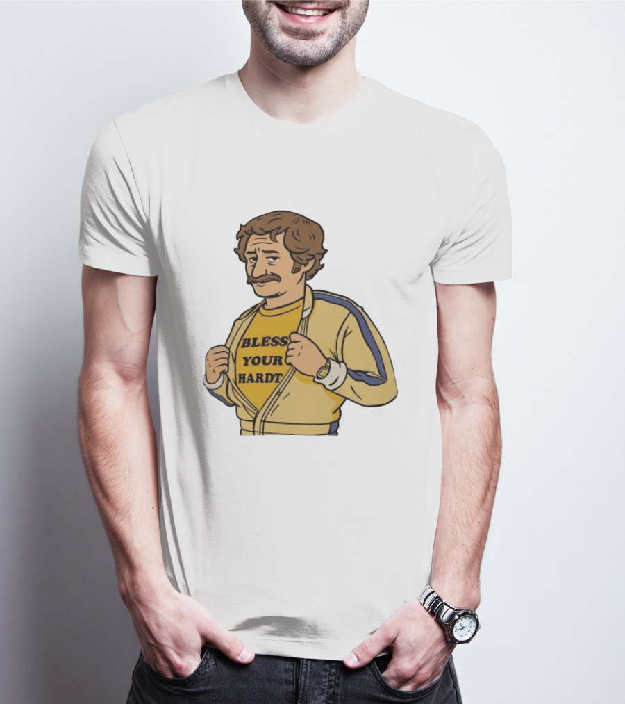 Bless Your Hardt Damn I'm Good Cartoon 70s Style Mustache Vintage Look T-Shirt