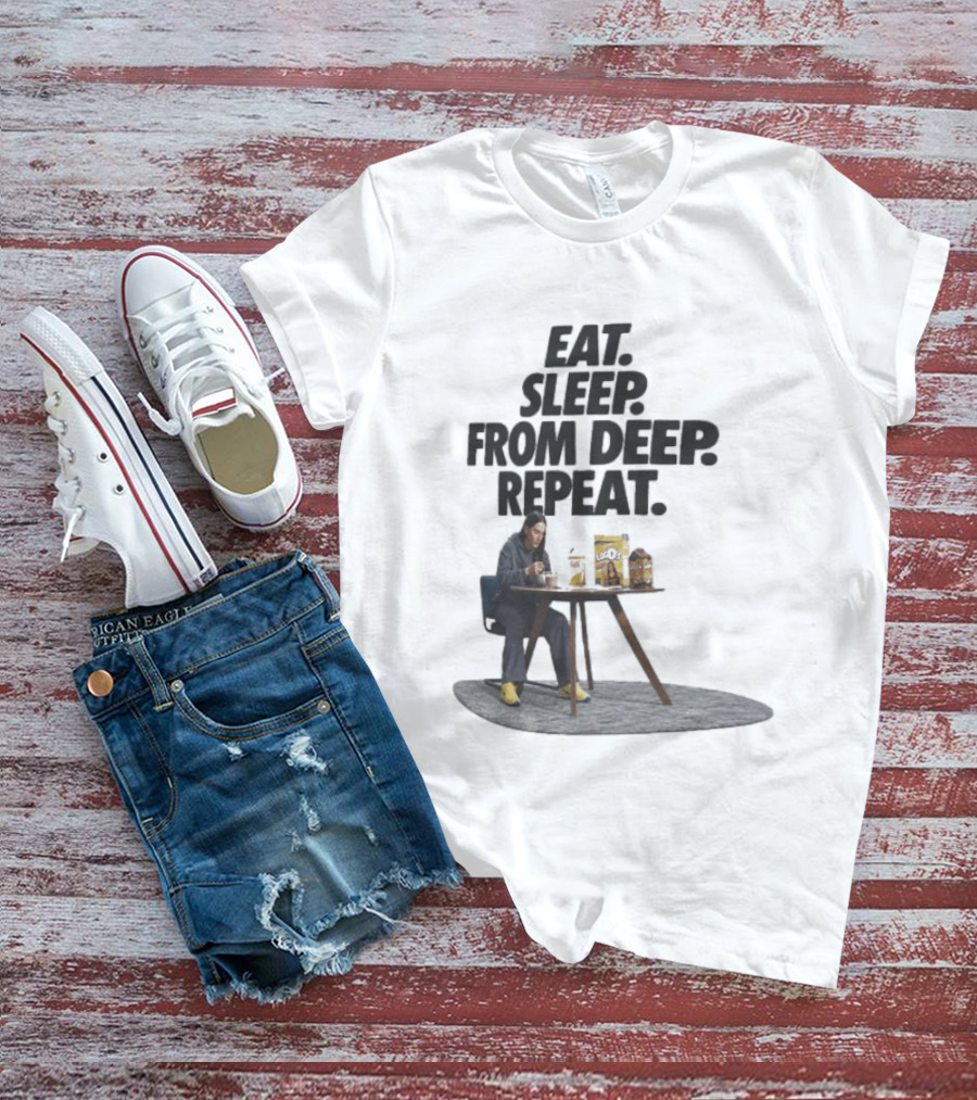Caitlin Clark Eat Sleep From Deep Repeat Basketball Enthusiast Fun Cereal Moment T-Shirt