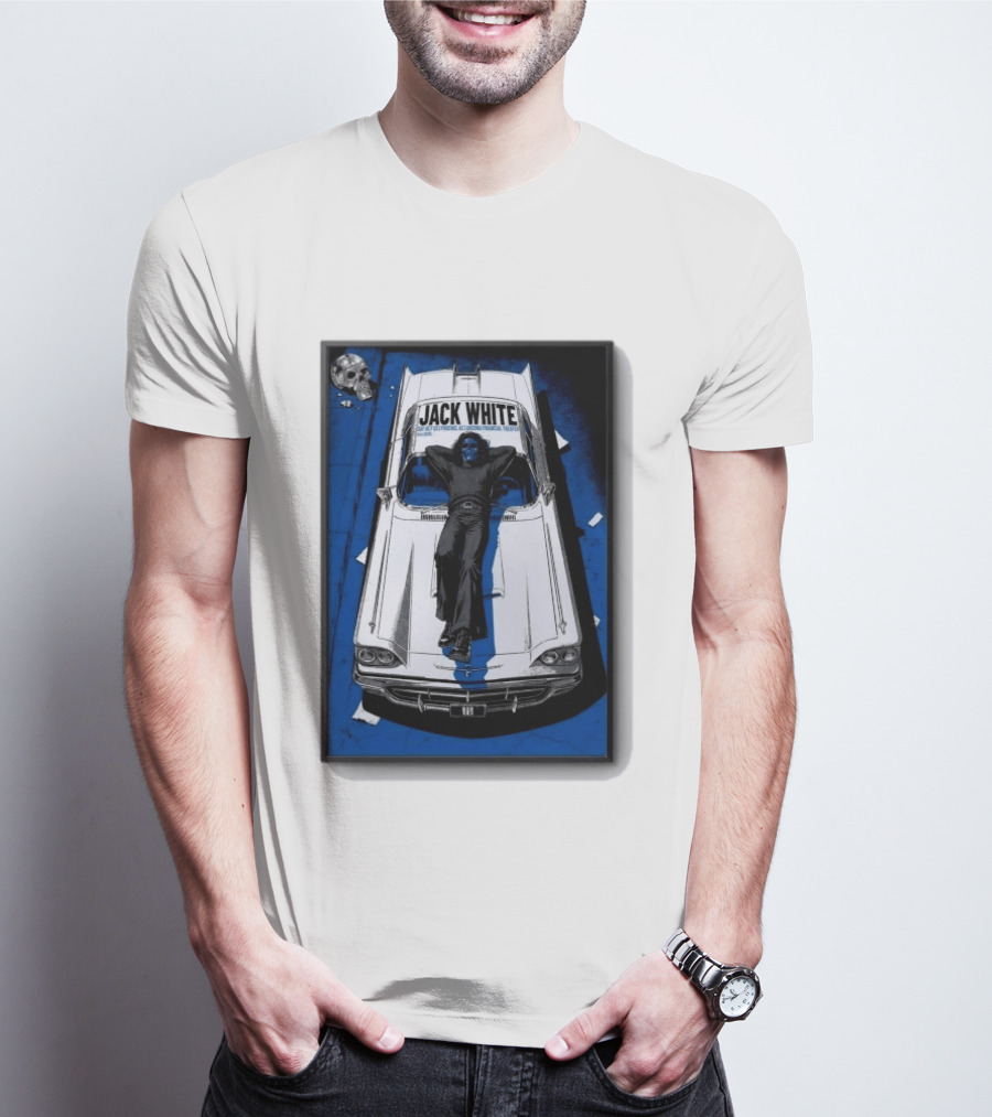 Jack White Phoenix AZ Concert October 3 2026 Classic Car And Skull T-Shirt