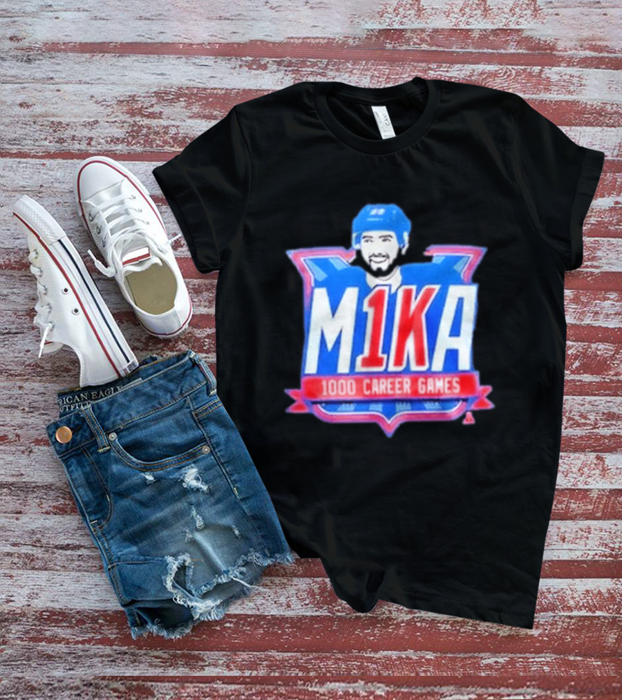 Mika Zibanejad 1000 Career Games M1KA New York Rangers T-Shirt
