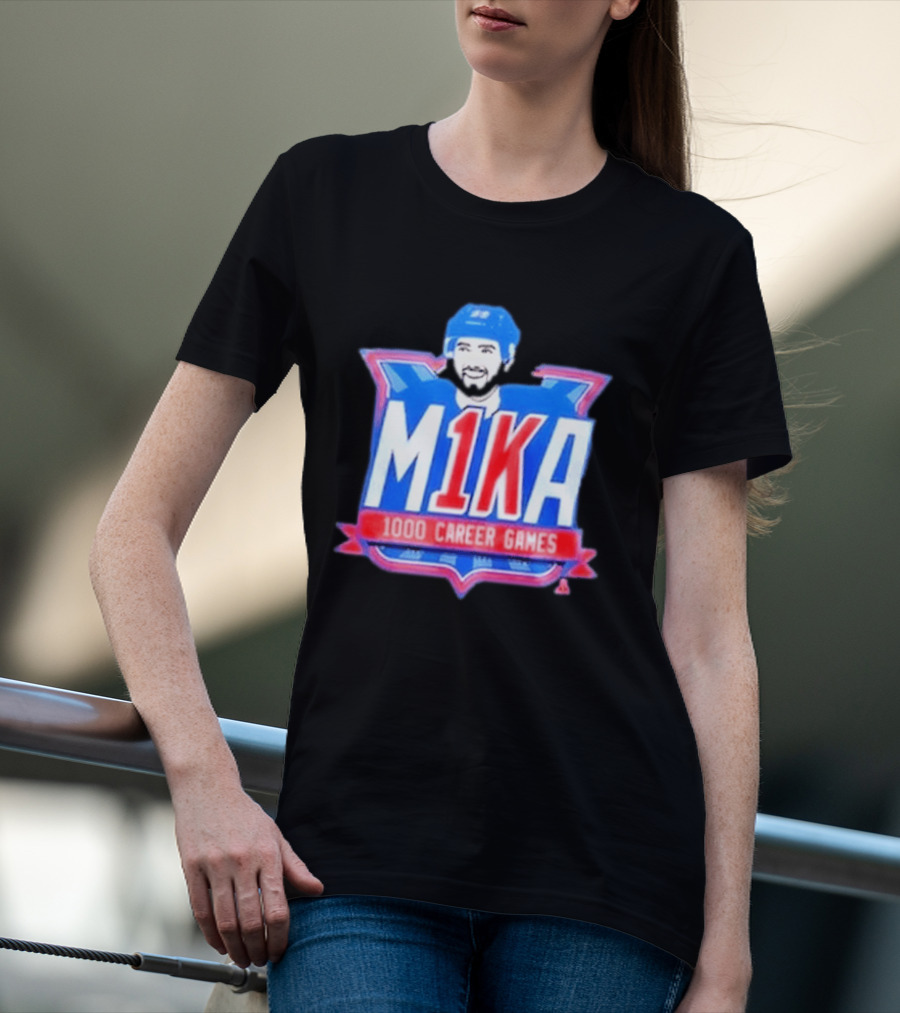 Mika Zibanejad 1000 Career Games M1KA New York Rangers T-Shirt