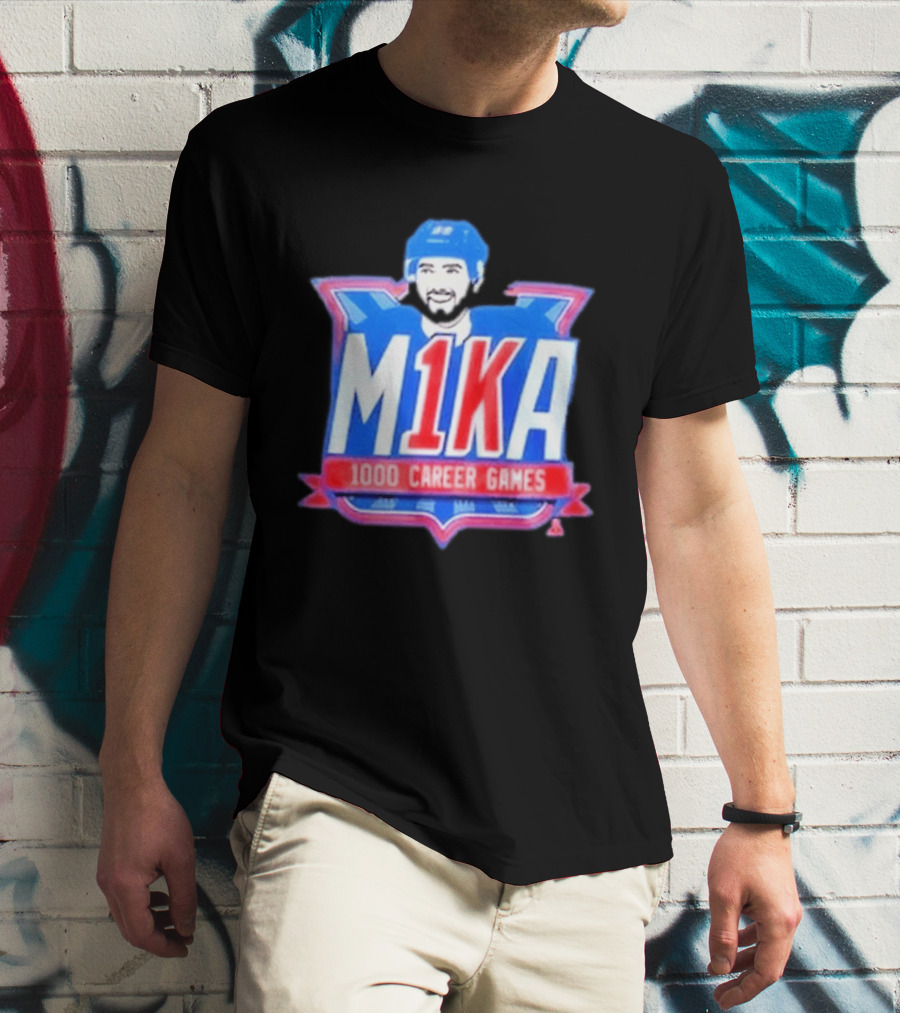 Mika Zibanejad 1000 Career Games M1KA New York Rangers T-Shirt