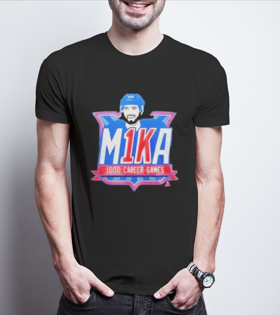 Mika Zibanejad 1000 Career Games M1KA New York Rangers T-Shirt