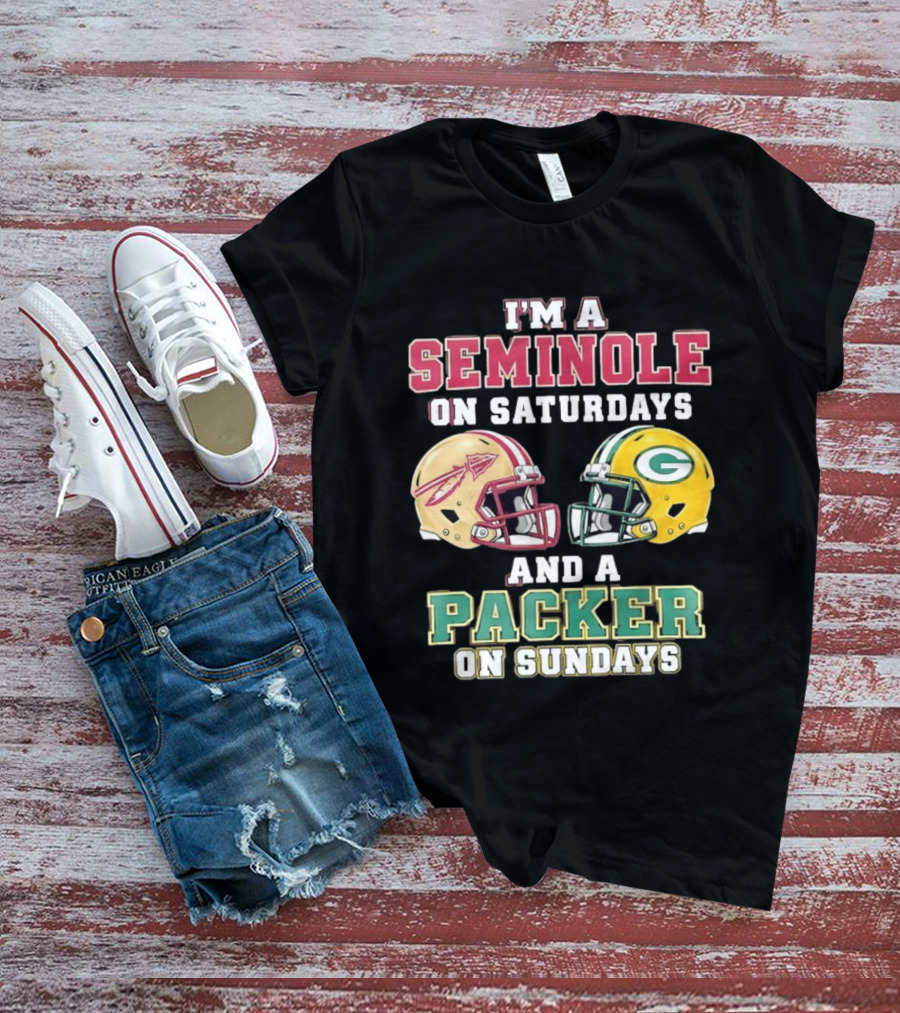 I'm A Seminole On Saturdays And A Packer On Sundays Helmet Team Spirit T-Shirt