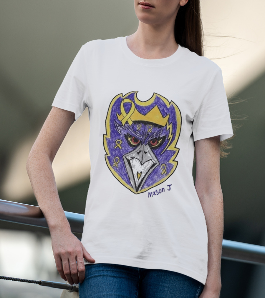 Baltimore Ravens Purple And Yellow Ribbon Mason J T-Shirt
