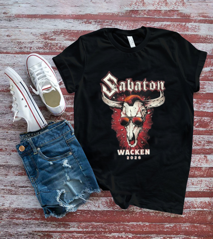 Sabaton Wacken 2023 Skull Wearing Sunglasses T-Shirt