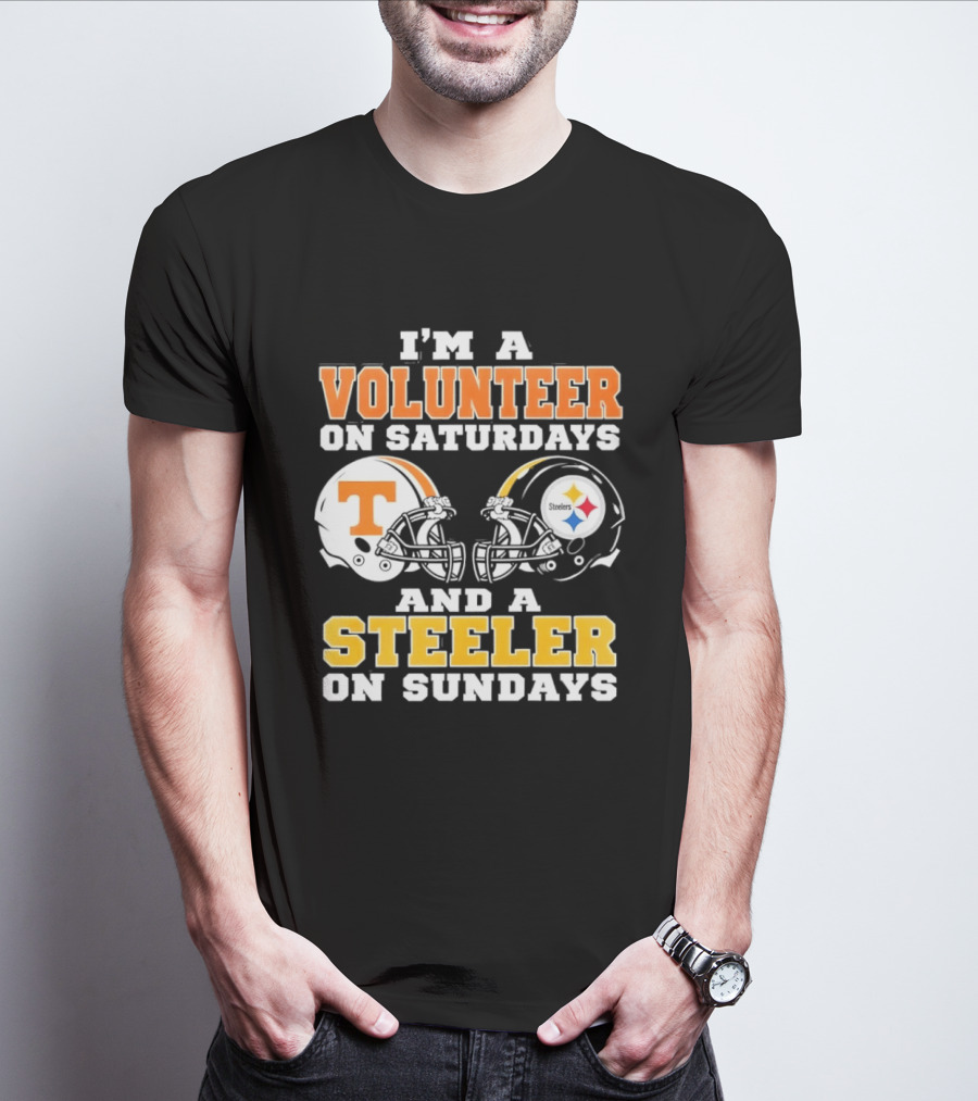 I'm A Volunteer On Saturdays Steeler On Sundays Football Helmets T-Shirt