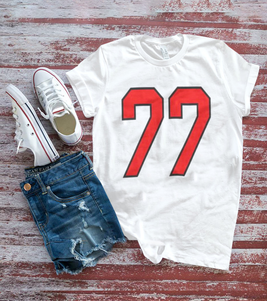 Sombr Tour Store 77 Red Ringer Classic Block Number T-Shirt