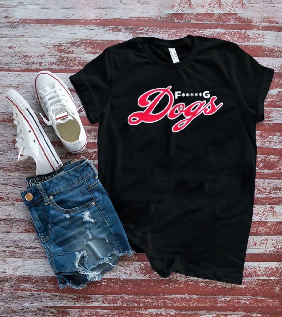 F G Dogs Red Script Bold Team Name Sportswear T-Shirt