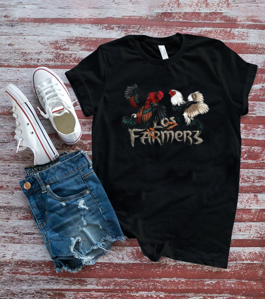 Rancho Humilde Los Farmerz Gallero Rooster T-Shirt