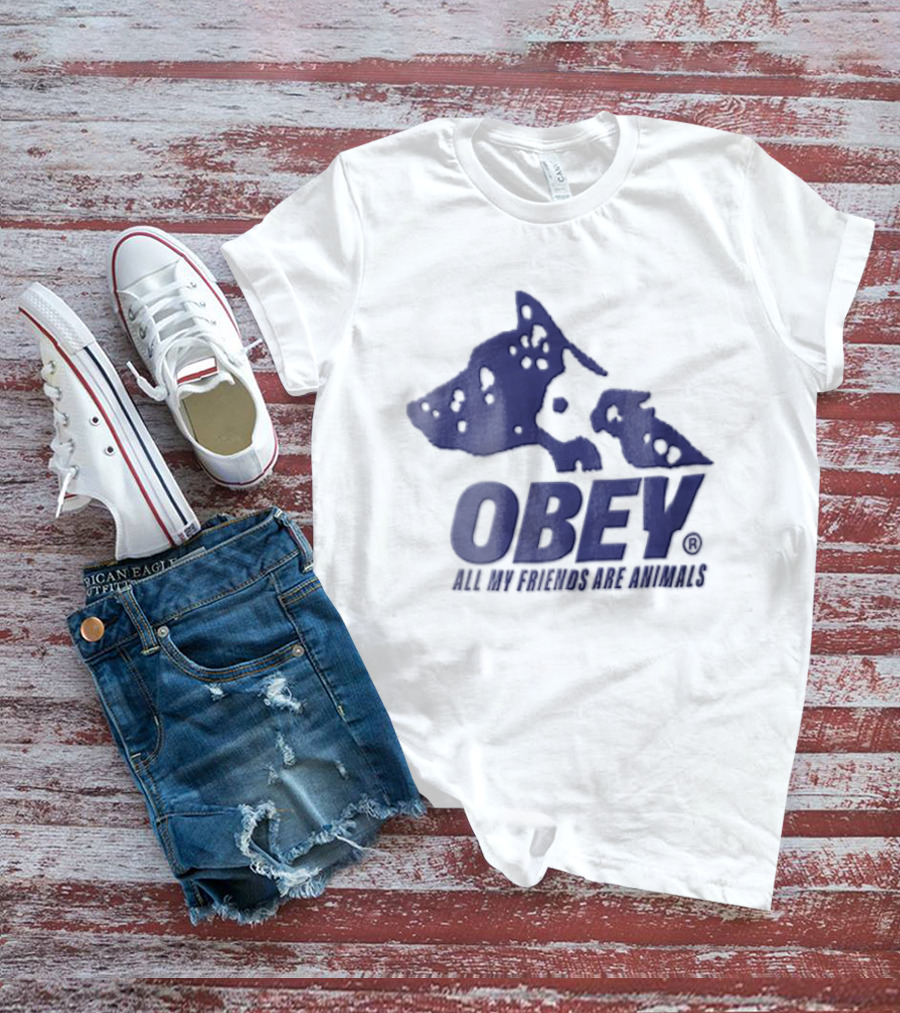 Obey All My Friends Are Animals Dog T-Shirt