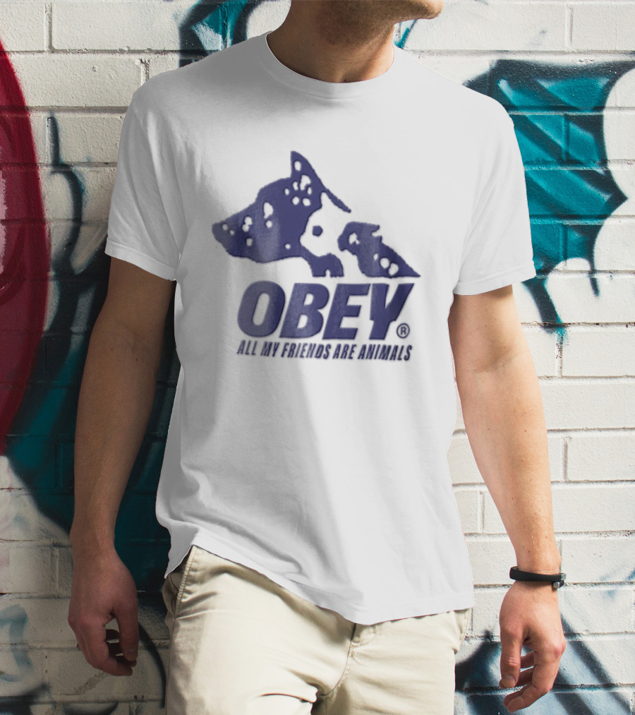 Obey All My Friends Are Animals Dog T-Shirt